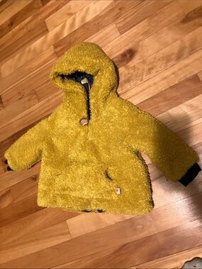 Kids Yellow Hooded Pea Coat